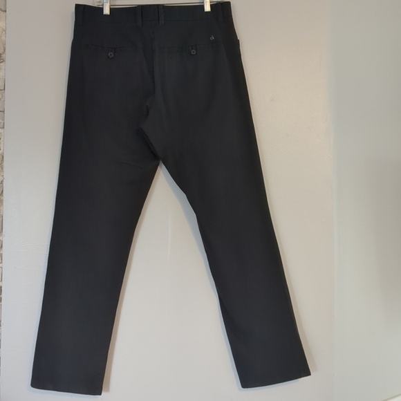 Calvin Klein Chino Pants Mens 34 Black Stripe Cotton Business Casual Formal - Picture 6 of 11